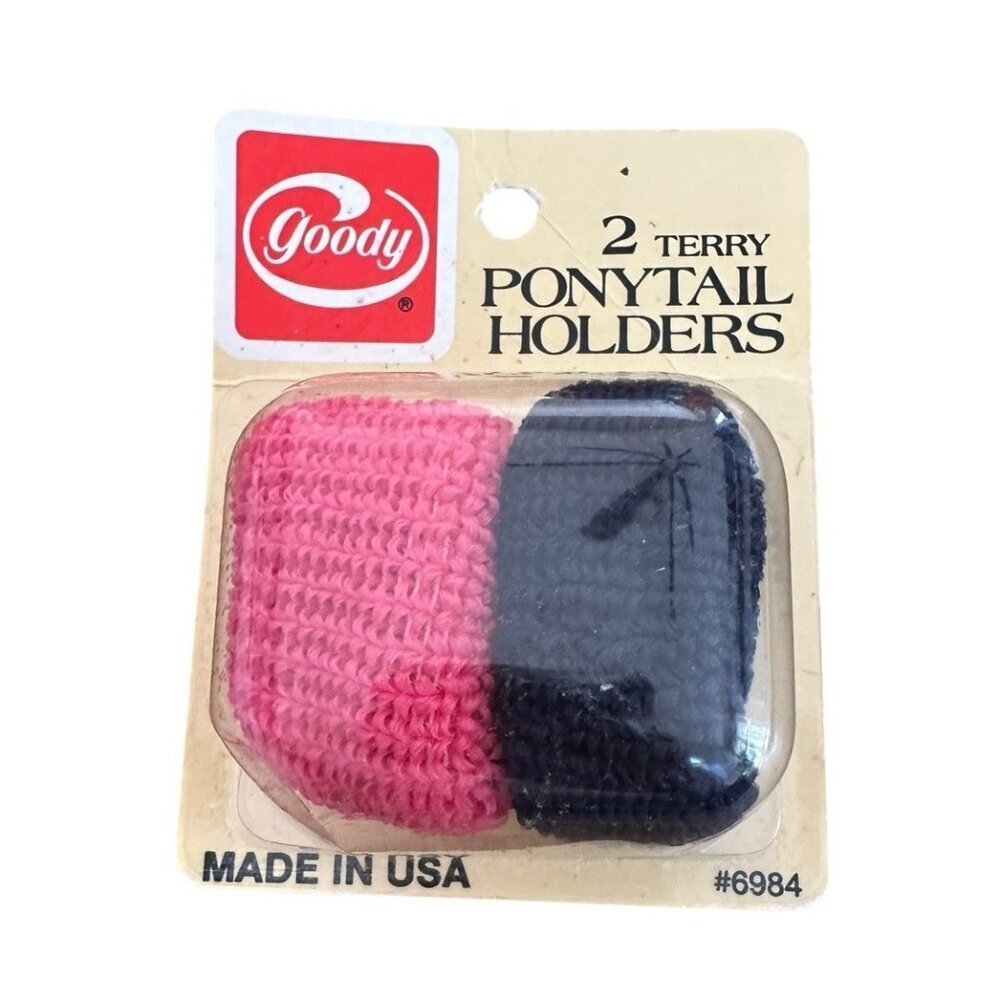 Goody Terry Stretch Hair Tie Ponytail‎ Holders Scrunchies USA Vintage 70s NEW